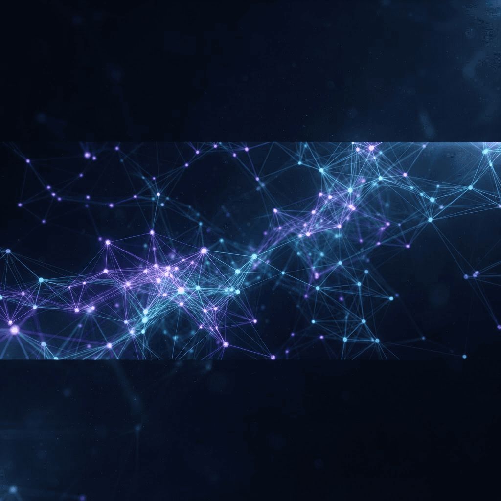 Abstract network of interconnected nodes representing peer-to-peer gig work